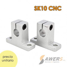 Soporte de pìe SK10 para ejes lineales, aluminio, diámetro 10mm