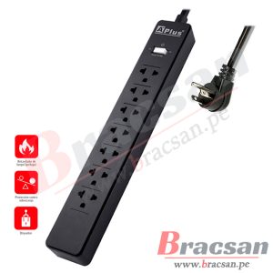 SUPRESOR DE PICO 4 TOMAS CON CABLE 1MT A⁺PLUS PLUSEXTEND 2-10A-10M