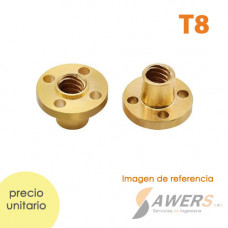 T8 Tuerca de Husillo trapezoidal 2/4/8 hilos