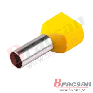 TERMINAL TIPO TUBULAR SOBRE MOLDEADO DOBLE AMARILLO 18AWG 1MM 100PCS K’LEB TE1008