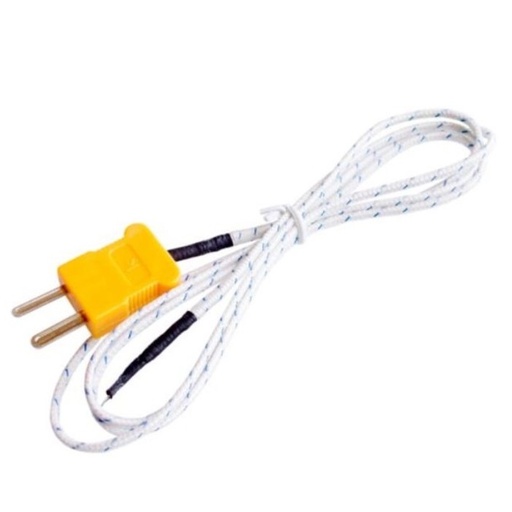 Termocupla tipo K aislada con fibra de vidrio y con conector standard -50 to 200°C (THK1M)