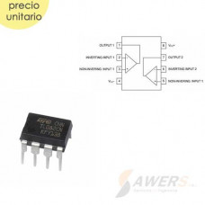 TL082 Dual OP-AMP JFET-input bajo ruido 3Mhz
