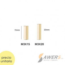 Tornillo separador Hex metalico M-H M3x15 M3x20