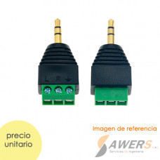 TRS Conector de Audio Jack Estereo Macho  a Bornera de 3 pines