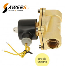 Valvula Solenoide Laton 1inch 24VDC
