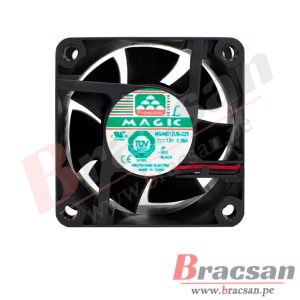 VENTILADOR 12VDC 0.38A 2 CABLES 60X60X25MM PROTECHNIC MGA6012UB-O25