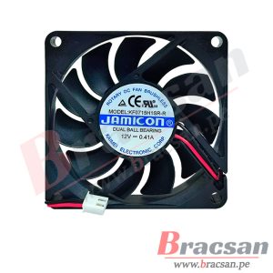 VENTILADOR 12VDC 0.41A 2 CABLES 70X70X15MM JAMICON KF0715H1SR-R