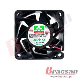 VENTILADOR 12VDC 0.90A 2 CABLES 60X60X25MM PROTECHNIC MGA6012VB-O25