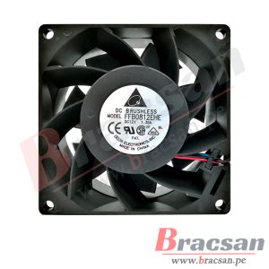 VENTILADOR 12VDC 1.35A 3 CABLES 80X80X38MM DELTA FFB0812EHE