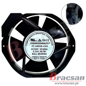 VENTILADOR 230VAC 0.25A 172X150X38MM CON RODAJE COMMONWEALTH FP-108EXM-220V
