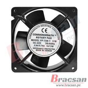 VENTILADOR 24VAC 0.86/0.76A 120X120X38MM CON RODAJE COMMONWEALTH FP-108-1-24VAC