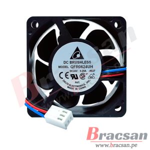 VENTILADOR 24VDC 0.26A 3 CABLES 60X60X25MM DELTA QFR0624UH