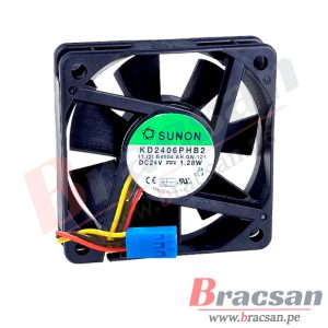 VENTILADOR 24VDC 1.28W 3 CABLES 60X60X15MM SUNON KD2406PHB2