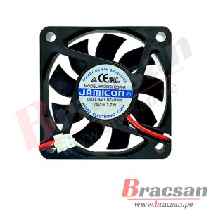 VENTILADOR 24VDC 3.7W 2 CABLES 60X60X15MM JAMICON KF0615H2SR-R