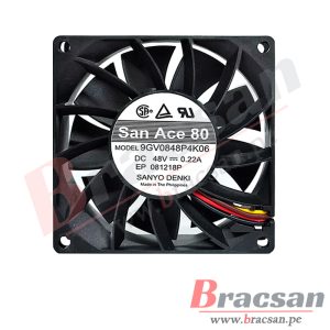 VENTILADOR 48VDC 0.22A 4 CABLES 80X80X25MM SANYO DENKI 9GV0848P4K06