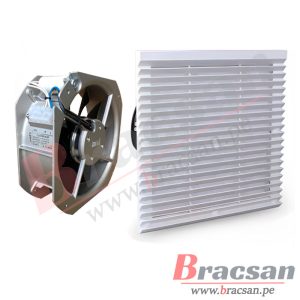 VENTILADOR CON REJILLA FILTRO PARA TABLERO 324X324MM RAL 7035 JASON FAN FJK6626DM230