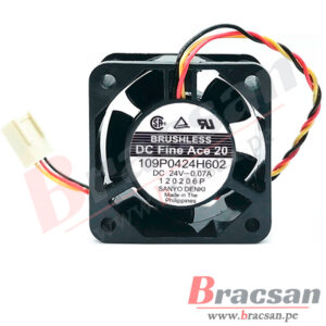 VENTILADOR DE 24VDC 0.07A 3 CABLES 40X40X20MM SANYO DENKI 109P0424H602