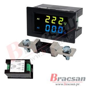 VOLTIMETRO AMPERIMETRO DIGITAL DC 199.99V, 199.9A DISPLAY AMARILLO/AZUL D85-3050AG